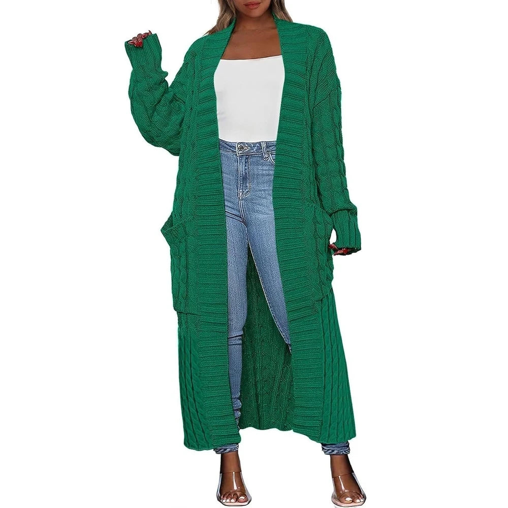 Women's knit cardigan with side pockets, product photo