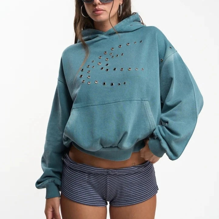 Sour Green Washed Streetwear Hoodie