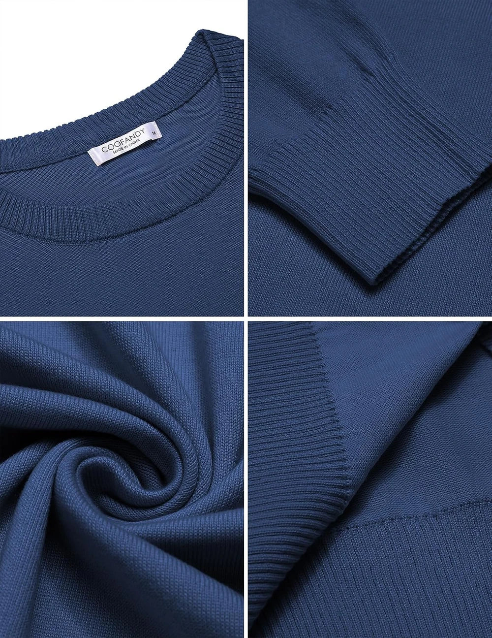 COOFANDY Mens Crew Neck Knitted Pullover