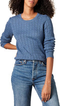 Lightweight Cable Knit Crewneck Sweater