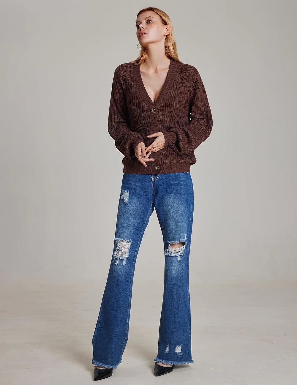 Chunky Knit Button Down Cardigan