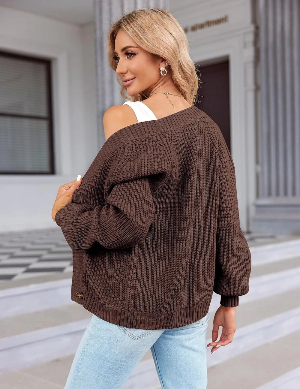 Chunky Knit Button Down Cardigan