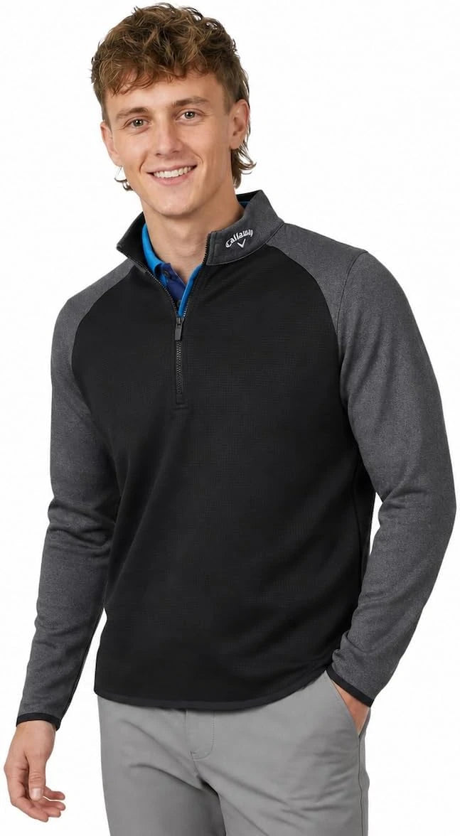 Callaway Mens Waffle Quarter Zip Sweater