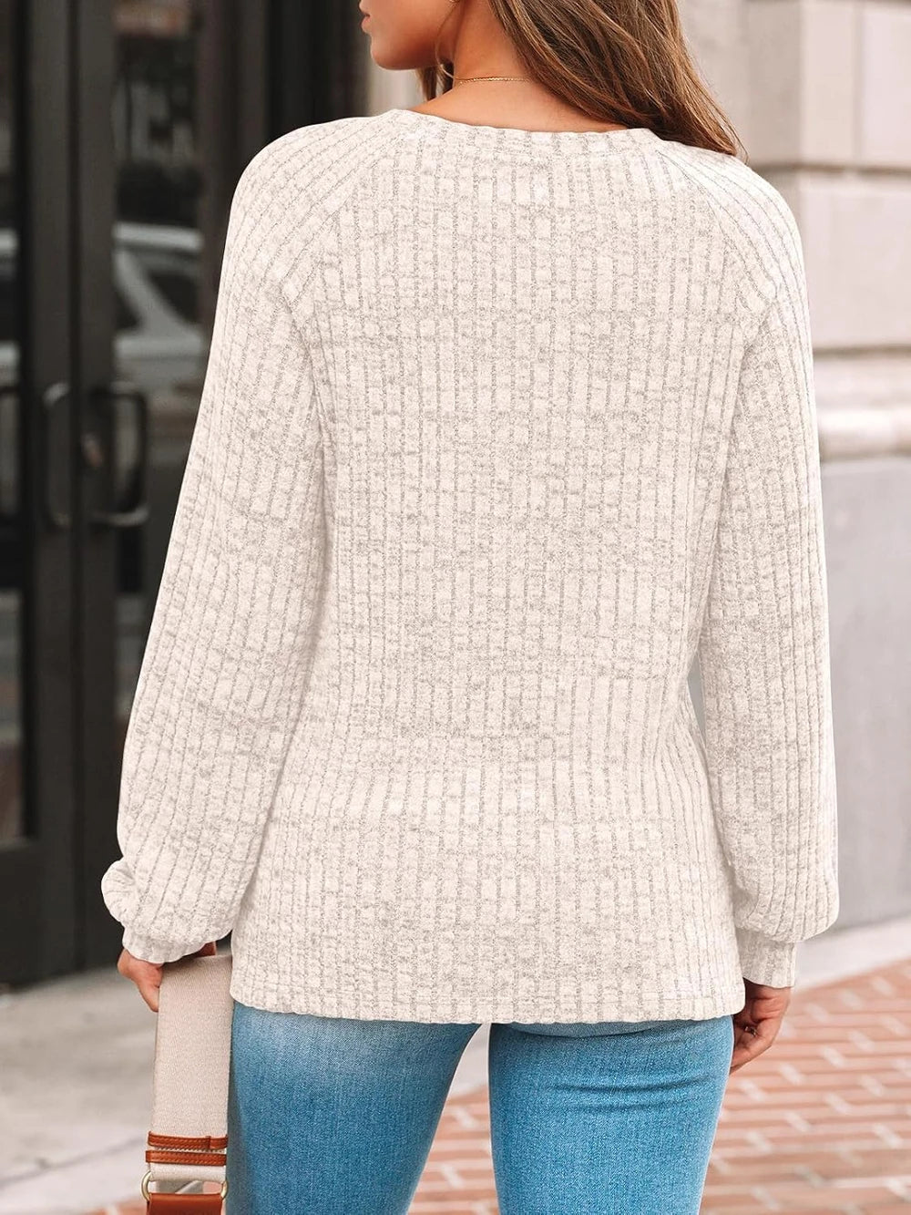 Oversized Button Long Sleeve Jumper
