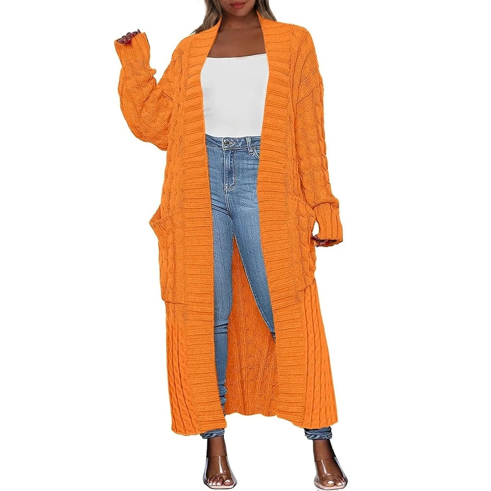 Long knit cardigan for women, alternate product image