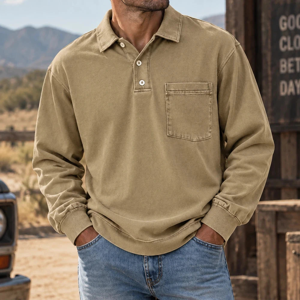 MIVANITY Vintage Forge Henley Shirt Rugged Heritage Style With Everyday Comfort
