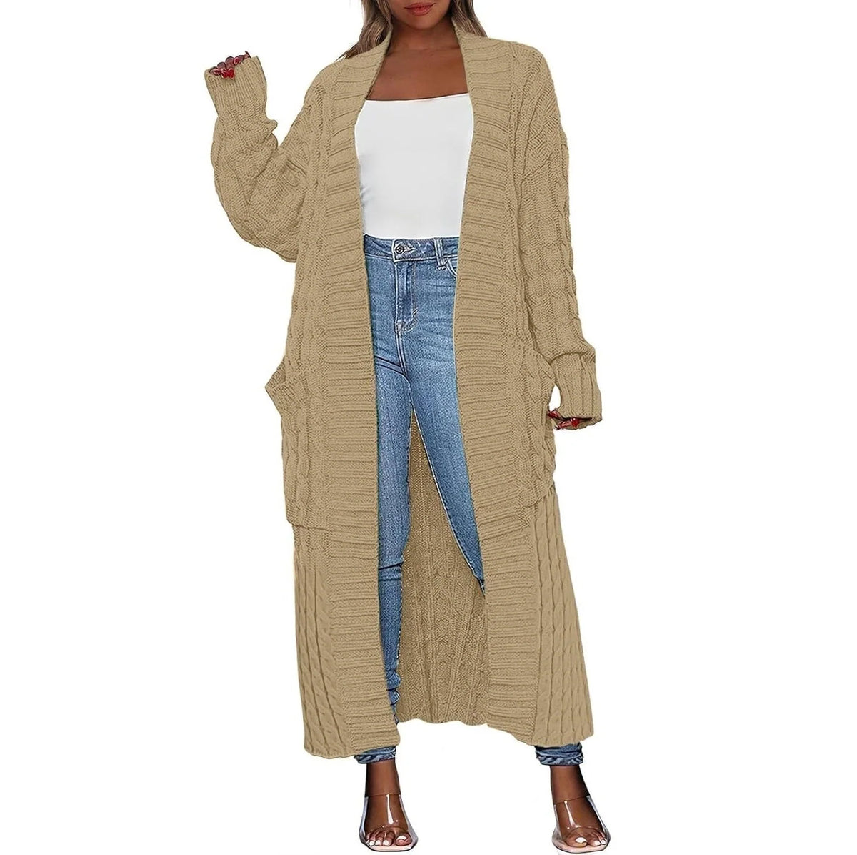 Women's knit cardigan, additional product angle