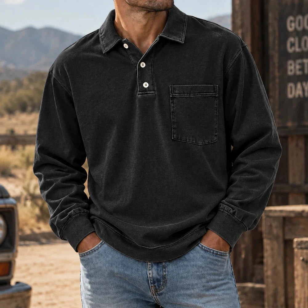 MIVANITY Vintage Forge Henley Shirt Rugged Heritage Style With Everyday Comfort
