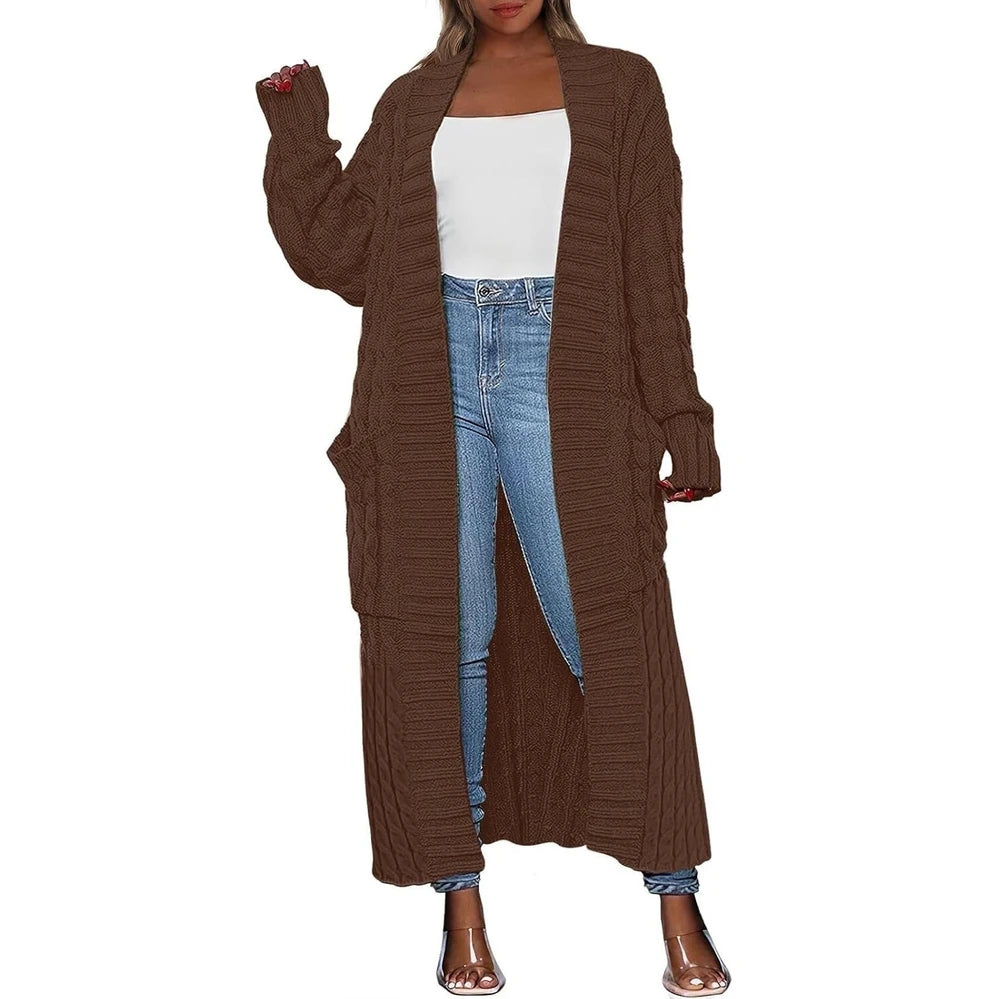 Women's long knit cardigan, additional product view