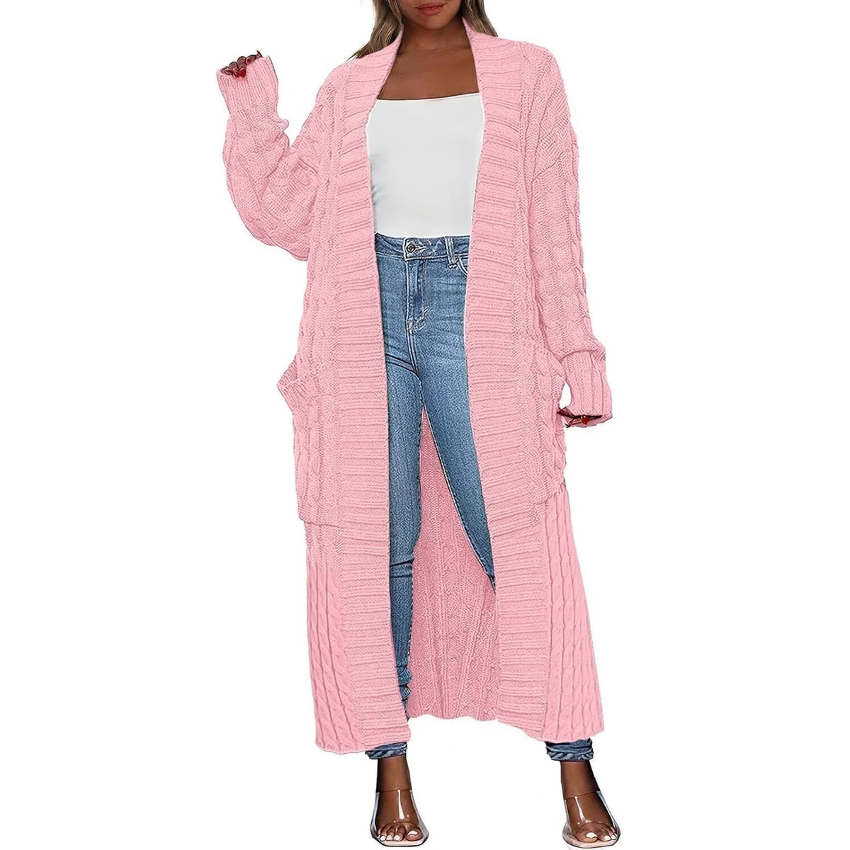 Women's cardigan with side pockets, additional product image