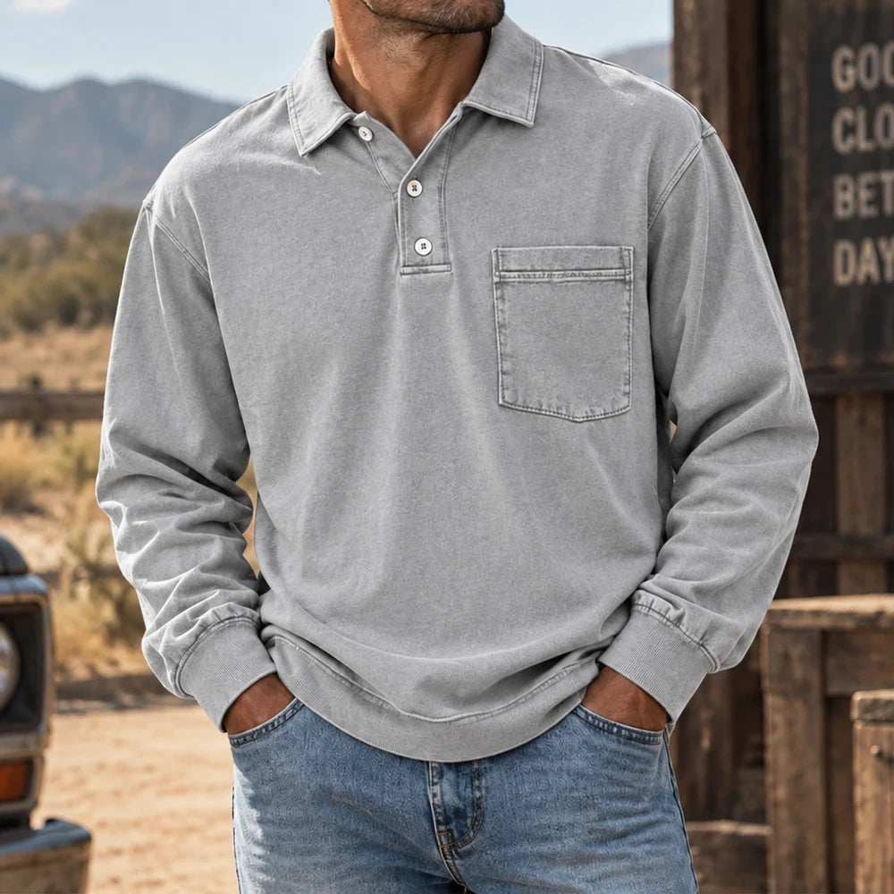 MIVANITY Vintage Forge Henley Shirt Rugged Heritage Style With Everyday Comfort