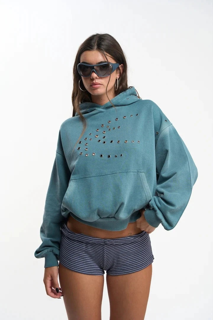 Sour Green Washed Streetwear Hoodie